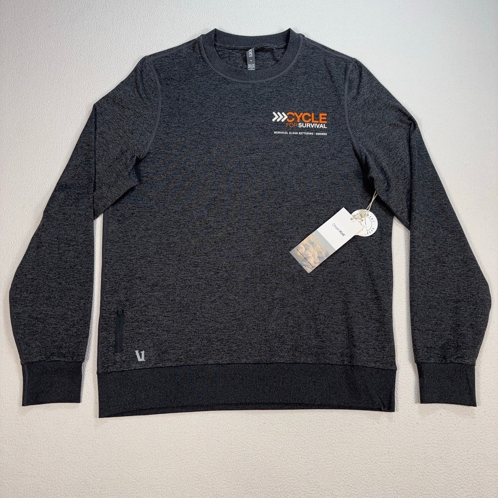 NEW Vuori Ponto Sweatshirt Men's M Gray Performance Crew Stretch DreamKnit *LOGO